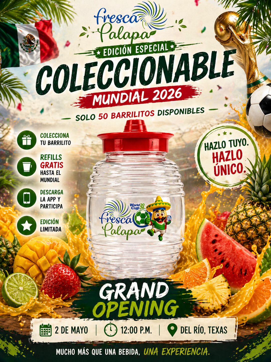Poster Grand Opening Del Rio Fresca Palapa
