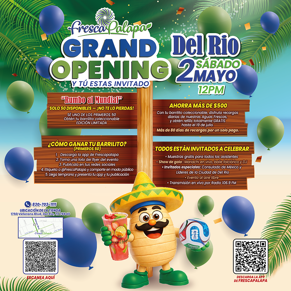 Poster Grand Opening Del Rio Fresca Palapa
